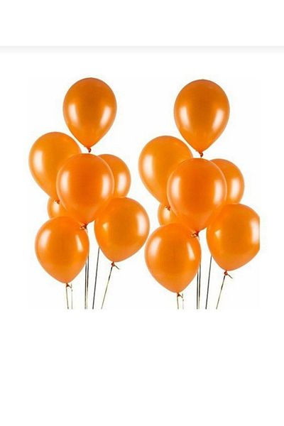 BalonEvi 100 Pieces Orange Metallic Balloons - 12 Inch
