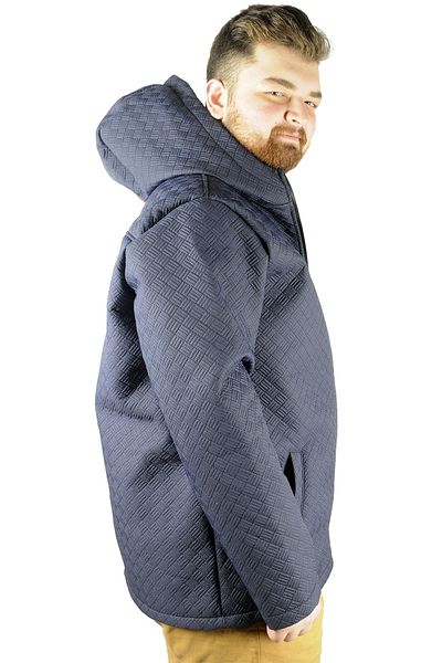 ModeXL Mode Xl Ανδρικό παλτό με κουκούλα με φερμουάρ Diamond Line 21087 Μπλε