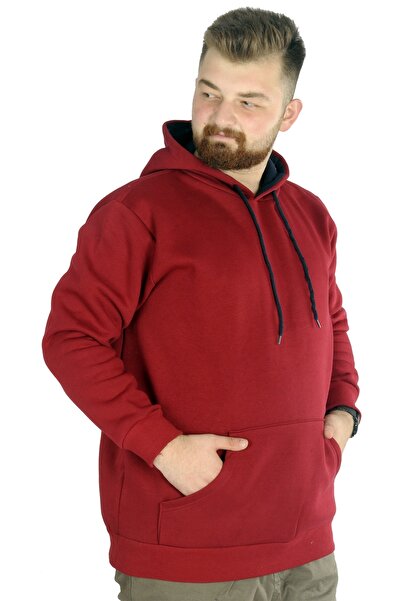 ModeXL Mode Xl Ανδρικό φούτερ με κουκούλα Kangaroo Pocket Basic 20562 Claret Red