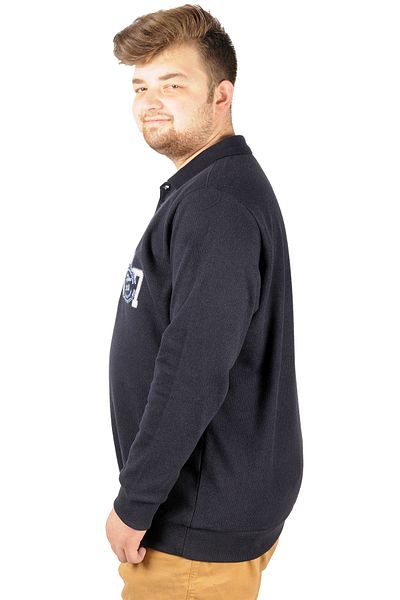 ModeXL Mode Xl Ανδρικό Sweat Polo Recycle Thessaloniki Losangeles B20420 Navy Blue