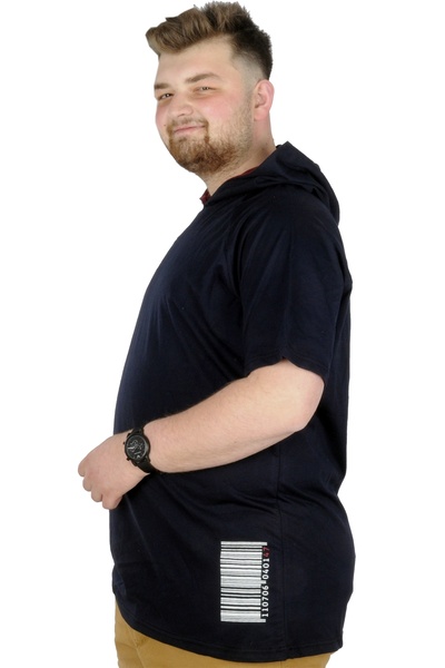 ModeXL Mode Xl Μπλουζάκι με κουκούλα Barcode 22178 Navy Blue