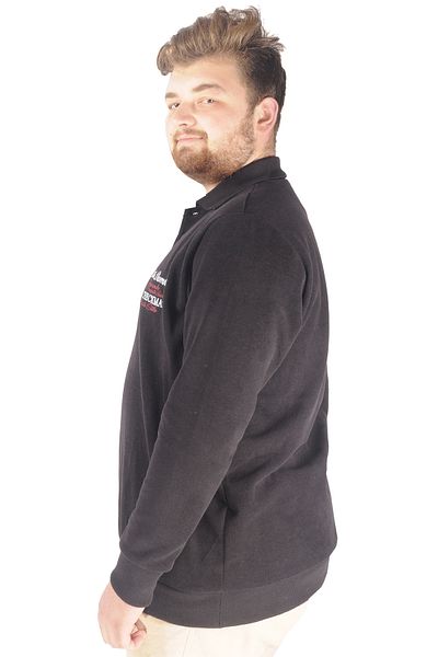 ModeXL Mode Xl Ανδρικό Sweat Polo Thessaloniki Κεντημένο 20442 Μαύρο