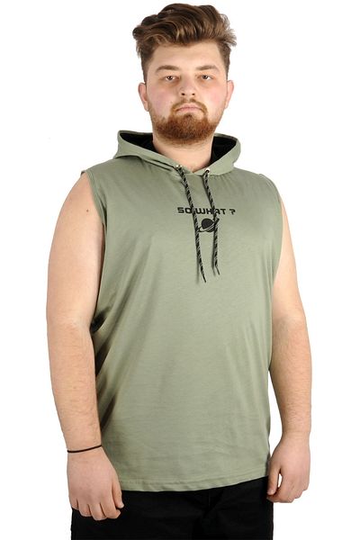 ModeXL Mode Xl Ανδρικό αμάνικο κουκούλα μεγάλου μεγέθους So What 21126 Πράσινο