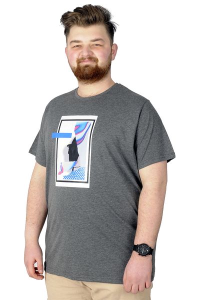 ModeXL تيشيرت مقاس كبير من Mode Xl مطبوع Flu 22152 أنثراملانج