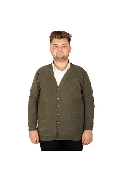 ModeXL Mode Xl Large Size Ανδρική ζακέτα Vanize Thessaloniki με κουμπιά 20548 Χακί