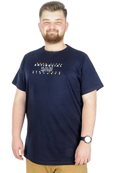 ModeXL Mode Xl Великий розмір Футболка з круглим вирізом Antisocial 22187 Синій