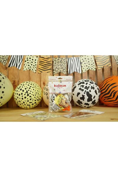 Kalisan Safari Themed Balloons Patterned 10 Pack