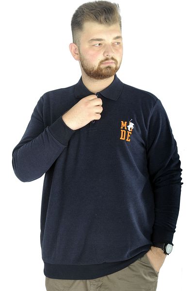 ModeXL Mode Xl Ανδρικό μακρυμάνικο Polo Mode Waffle 22447 Navy Blue