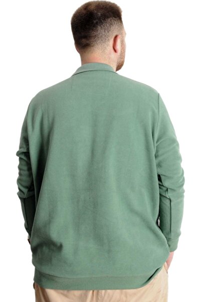 ModeXL Mode Xl Large Size Ανδρικό Sweat Polo Selanik Κεντημένο 20440 Çağla