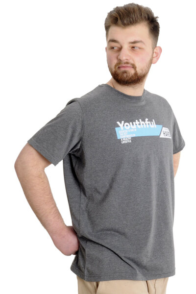 ModeXL Ανδρικό T-shirt Mode Xl Large Size Youthful 23107 Antramelange