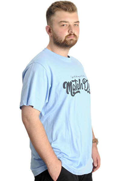 ModeXL Mode XL Великий розмір Чоловіча футболка з коміром Bis Match Day 23155 Синій