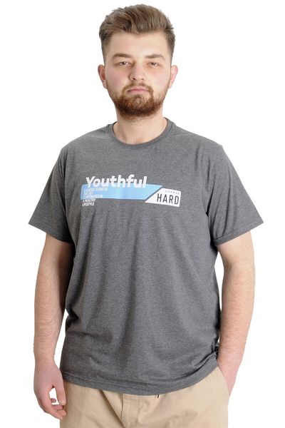 ModeXL Ανδρικό T-shirt Mode Xl Large Size Youthful 23107 Antramelange
