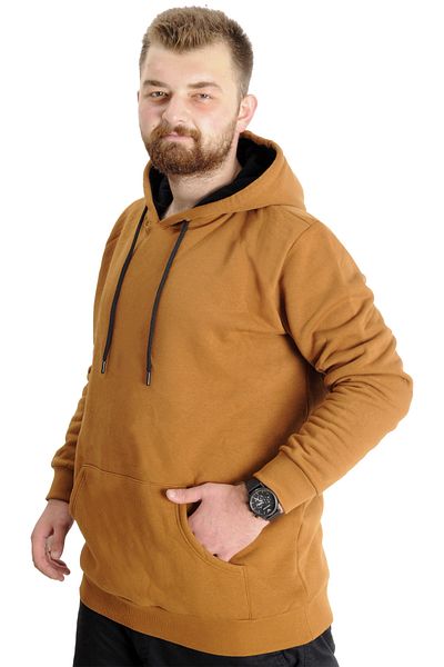 ModeXL Mode XL Plus Size Sweat Hood Kangoroo Pocket Basic 20562 Camel