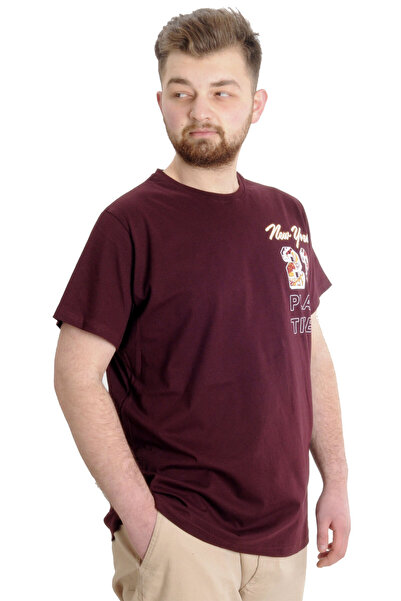 ModeXL Ανδρικό μπλουζάκι Mode Xl Plus Size New York 23113 Plum