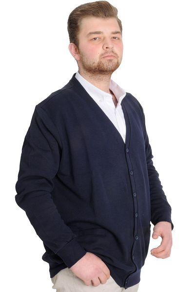 ModeXL Mode Xl Ανδρική ζακέτα με κουμπιά διπλής όψης 20551 Navy Blue