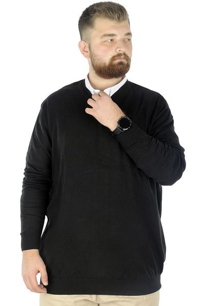 ModeXL Mode Xl Plus Size Sweater V-Neck 22206 Black