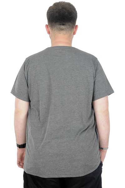 ModeXL Mode Xl Μπλουζάκι με λαιμόκοψη με ρίγες 22173 Antramelange