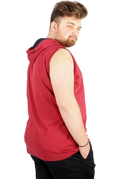 ModeXL Mode Xl Large Size Ανδρική αμάνικη κουκούλα Basic 21125 Claret Red