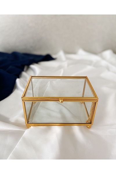 dermethane Promise Engagement Chocolate Box with Glass Lid Chocolate Candy and Jewelry Box Organizer Box with Chain
