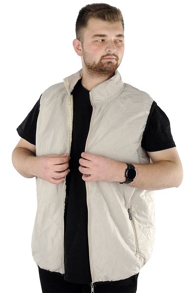 ModeXL Mode Xl Ανδρικό Γιλέκο Καπιτονέ Γιακά 22601 Μπεζ