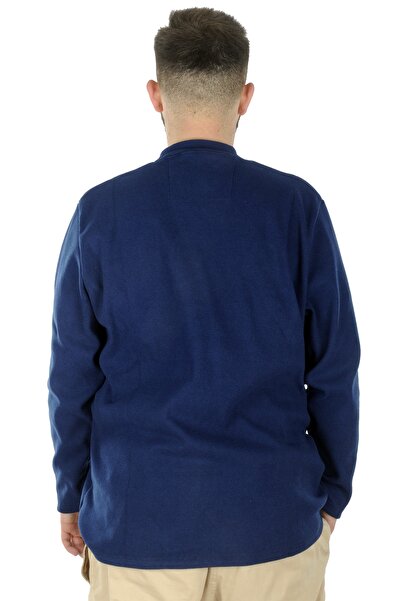 ModeXL Mode Xl Large Size Long Sleeve Half Fisherman Sweater 22558 Indigo