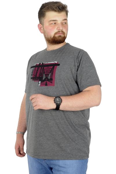 ModeXL تي شيرت مقاس كبير من Mode Xl برقبة دائرية Bridge 22167 أنثراملانج