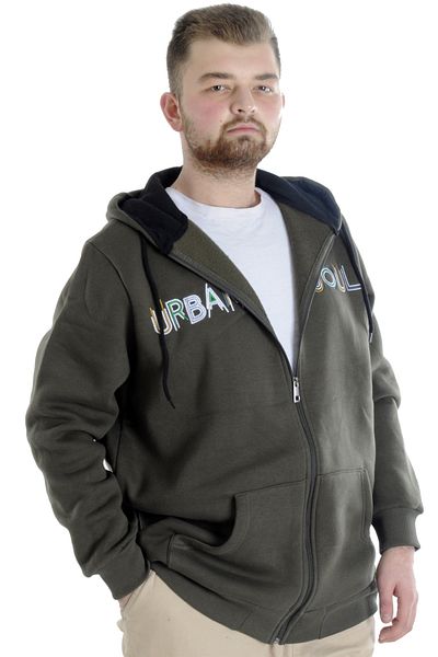 ModeXL Mode Xl Ανδρικό φούτερ με κουκούλα με φερμουάρ 22531 Χακί