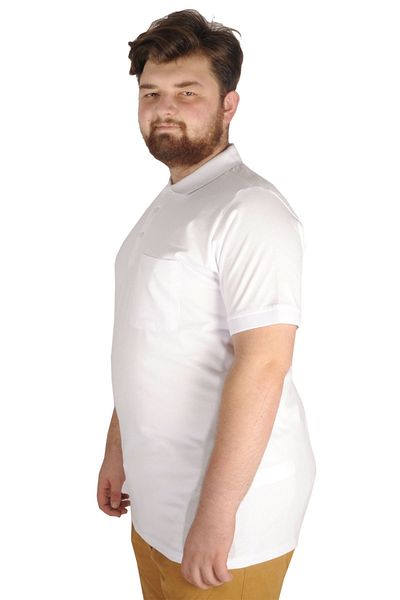 ModeXL Mode Xl Μπλουζάκι μεγάλου μεγέθους Polo Pocket Lycra Pike Md 20554 Λευκό