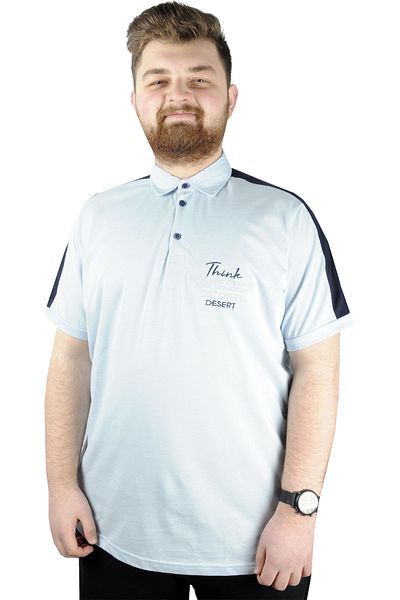 ModeXL Ανδρικό μπλουζάκι Mode Xl Polo Think Desert 22310 Μπλε