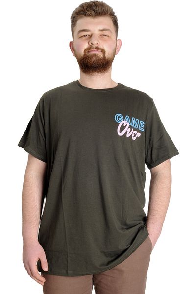 ModeXL Ανδρικό T-shirt Mode Xl Large Size Game Over 23130 Χακί
