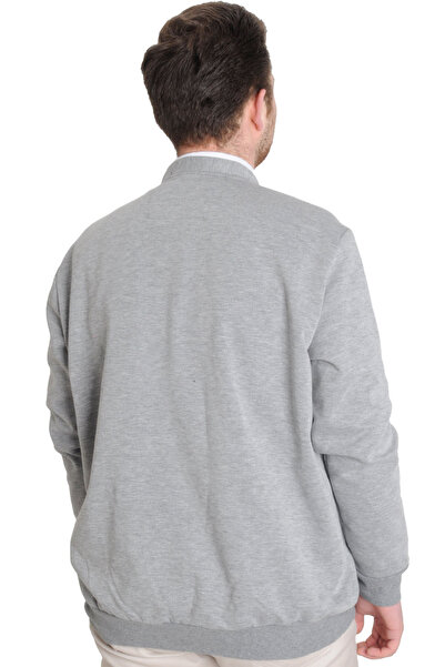 ModeXL Mode Xl Large Size Men's Cardigan Buttoned Double Face 20551 Grimelange