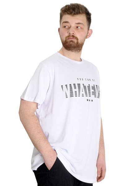 ModeXL Ανδρικό μπλουζάκι Mode Xl Plus Size Whatever 23148 Λευκό