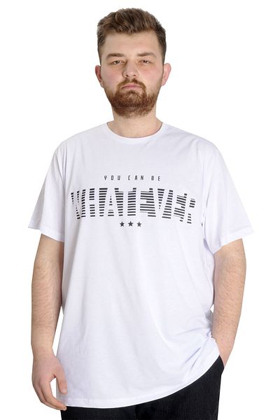 ModeXL Ανδρικό μπλουζάκι Mode Xl Plus Size Whatever 23148 Λευκό