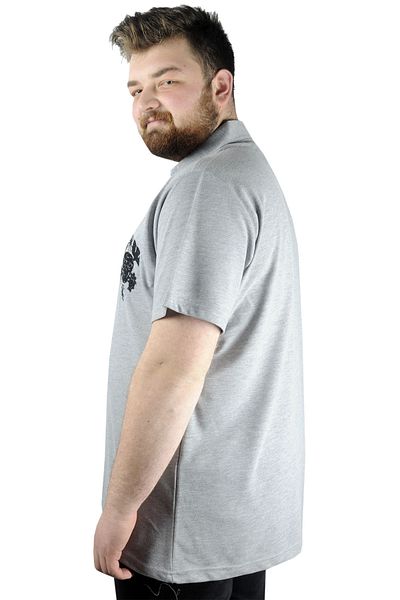ModeXL تي شيرت رجالي من Mode Xl بولو جمجمة 22304 رمادي ميلانج