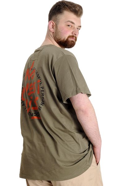 ModeXL Ανδρικό T-shirt Mode Xl Large Size No Guest List 23152 Χακί