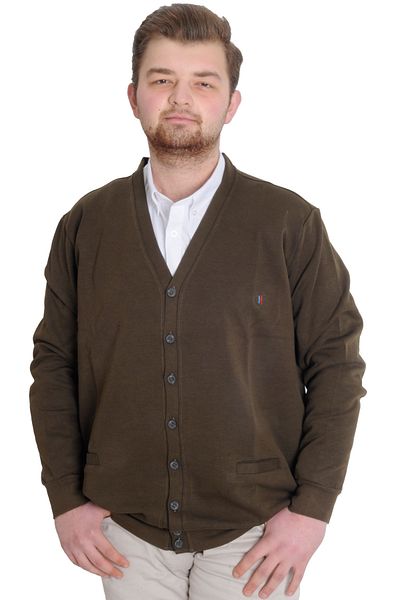 ModeXL Mode Xl Ανδρική ζακέτα με κουμπιά διπλής όψης 20551 Χακί