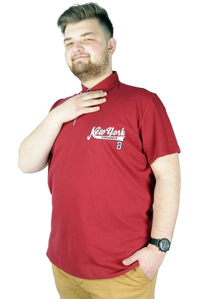 ModeXL Ανδρικό μπλουζάκι Mode Xl Polo New York Throwback 22302 Claret Red