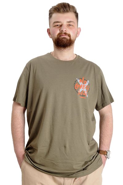 ModeXL Ανδρικό T-shirt Mode Xl Large Size No Guest List 23152 Χακί
