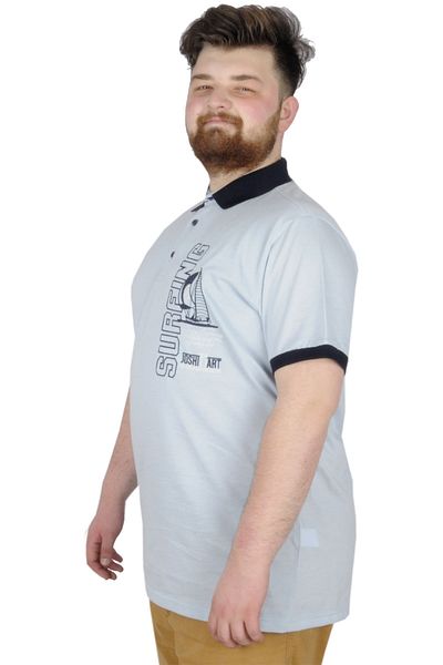 ModeXL Μπλουζάκι Mode Xl Plus Size Polo Surfing 22328 Μπλε