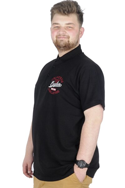 ModeXL Μπλουζάκι Mode Xl Plus Size Polo Eagles 22348 Μαύρο