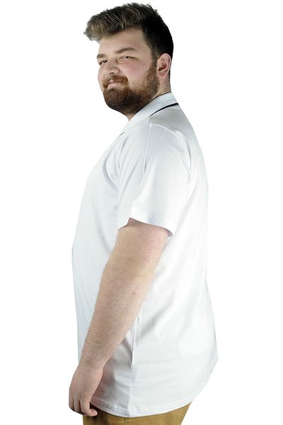 ModeXL Mode Xl Μπλουζάκι Polo Lycra Μονό Ζέρσεϊ Κέντημα 21554 Λευκό