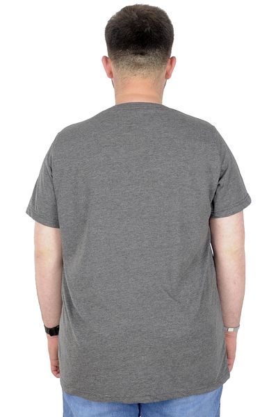 ModeXL Mode Xl Μπλουζάκι μεγάλου μεγέθους Bis Neck Man Official 22192 Anthracemalange