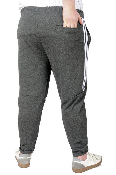 ModeXL Φούτερ με ρίγες Darpaça Plus Size - Mode XL 22509 Antramelange