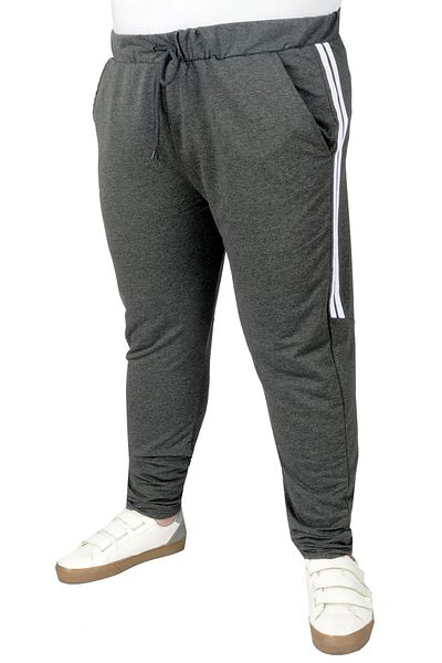 ModeXL Φούτερ με ρίγες Darpaça Plus Size - Mode XL 22509 Antramelange
