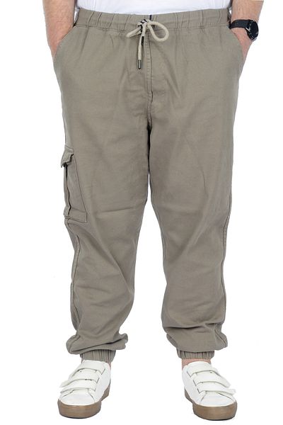 ModeXL Mode Xl Μεγάλο μέγεθος Ανδρικό παντελόνι Gabardine Cargo Jogger Nature 21927 Μπεζ