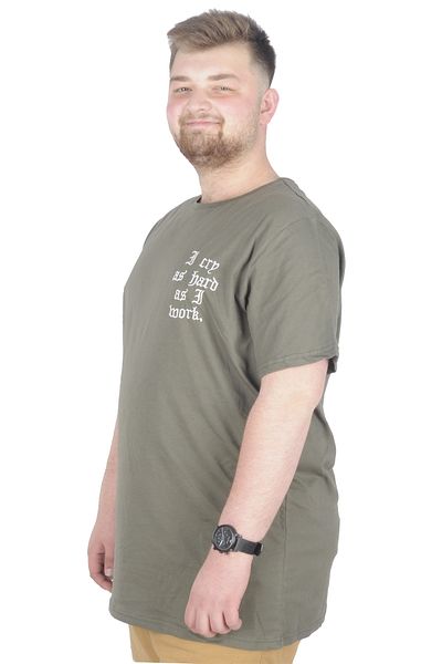 ModeXL Mode Xl Μπλουζάκι μεγάλου μεγέθους Crew Neck Work 22179 Χακί