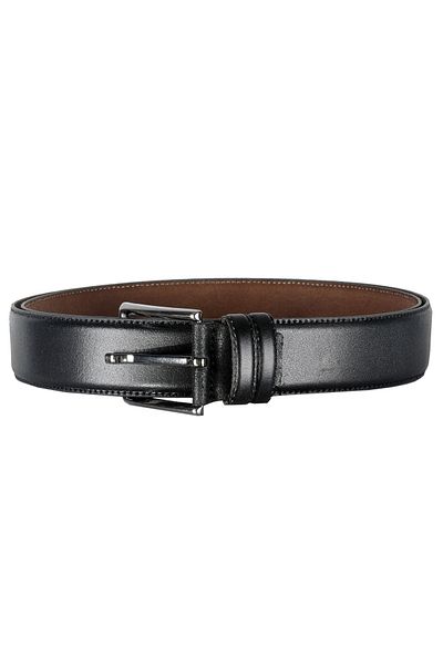 ModeXL Black Mode XL 4 cm Επίπεδη Διπλή Δερμάτινη Ζώνη - 4078