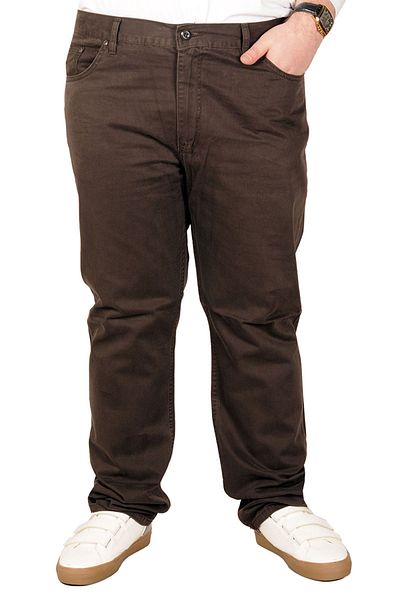 ModeXL Ανδρικό λινό παντελόνι Mode Xl Plus Size 5 τσέπες 21003 Καφέ