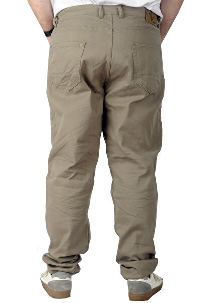 ModeXL Mode Xl Large Size Men's Gabardine Trousers 5 Pocket Nature Classic 22920 Beige