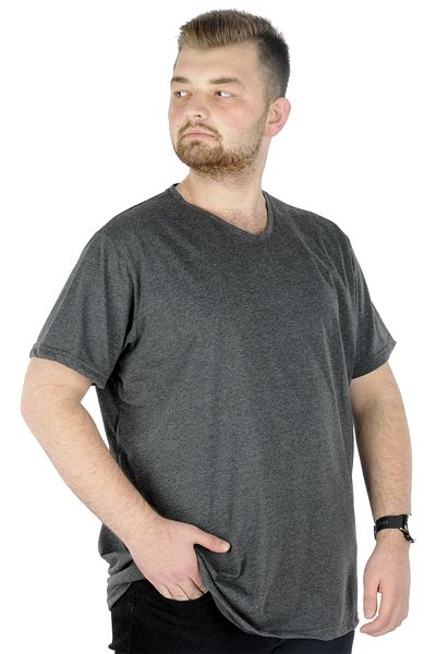 ModeXL Mode Xl Μπλουζάκι μεγάλου μεγέθους V λαιμόκοψη 20032 Anthracite